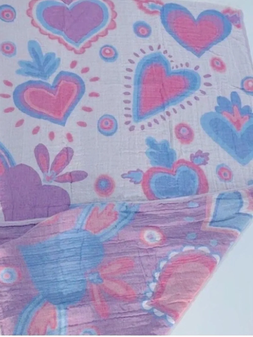 Dorm Colorful Heart Woven Throw Blanket Towel Curtain Home Decor NEW 44 x 74